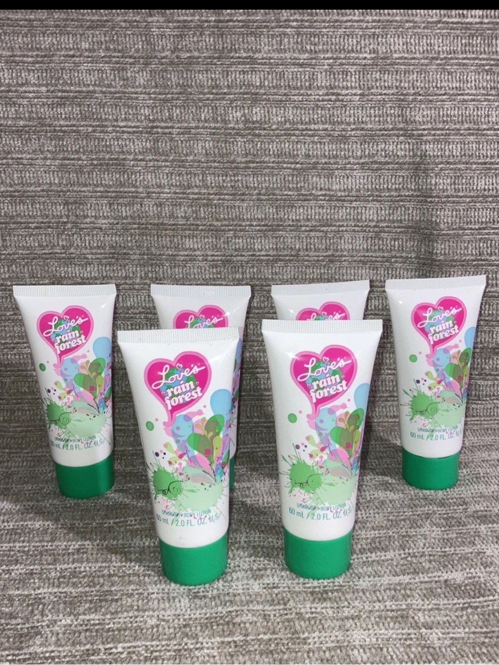 6 Pack Loves Baby Rainforest Rain Forest Shimmery Body Lotion 2oz each Dana New